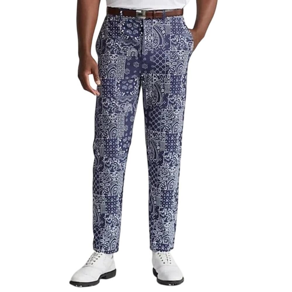 New RLX Polo Ralph Lauren x Trendygolf Pants Bandana Blue Men 34 X 32 MSRP $148